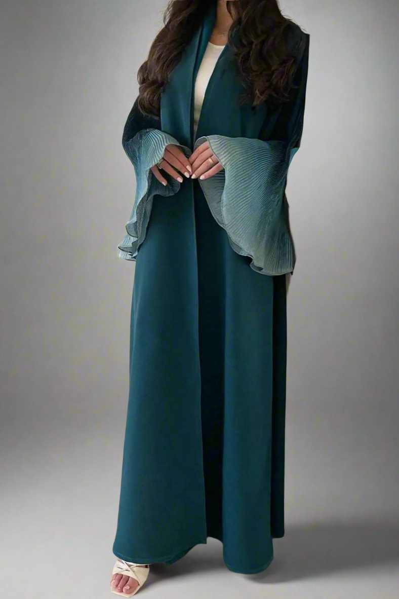 Open Front Abaya Flare Sleeve