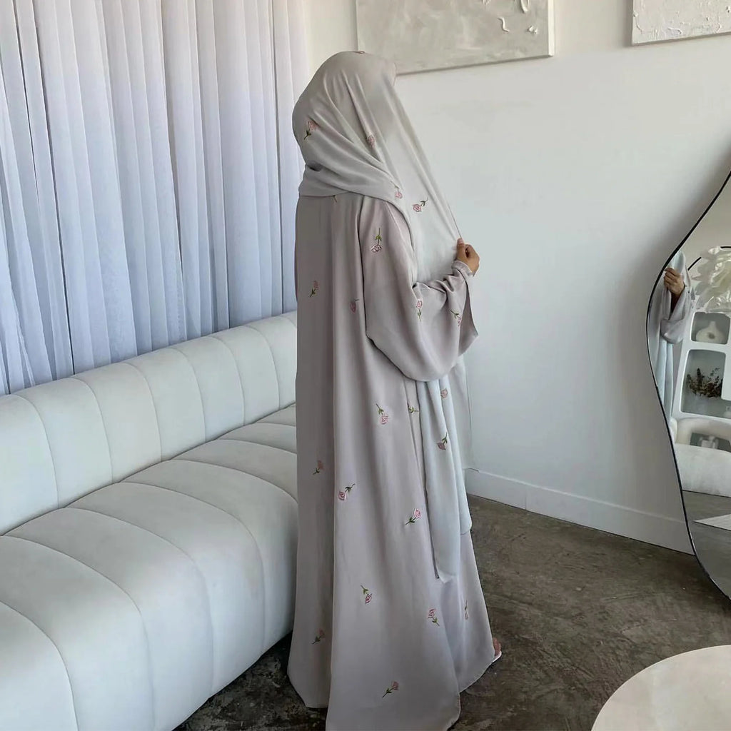 Light Gray Modest Islamic Two Piece Set