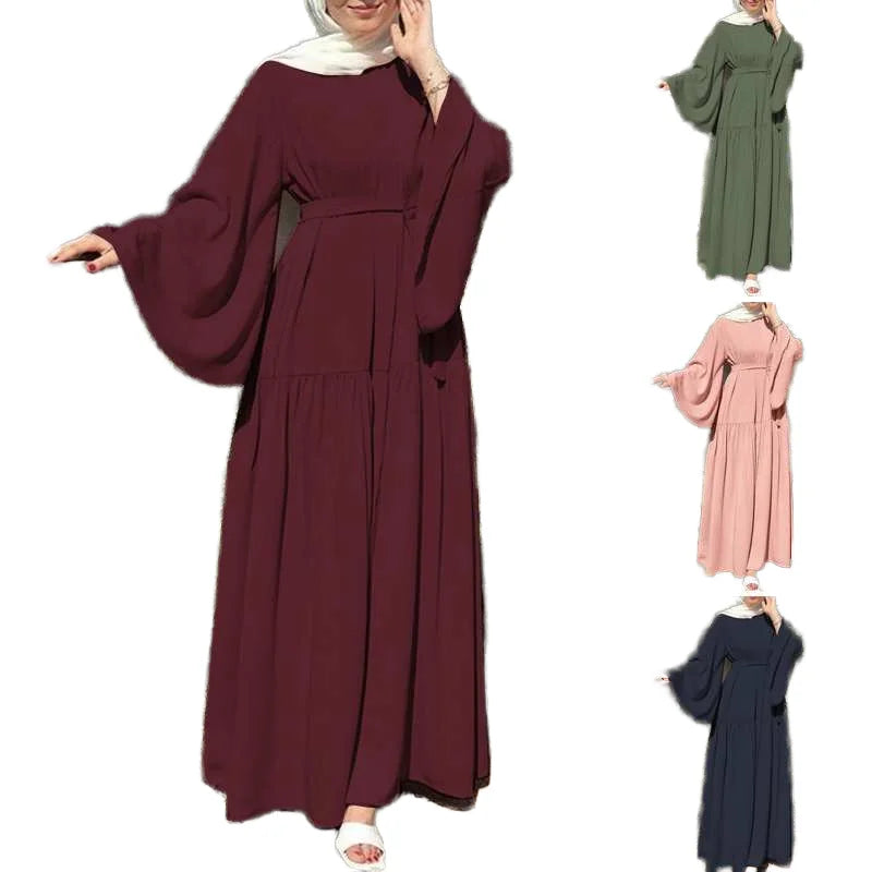 High Quality O-Neck Long Sleeved Abaya