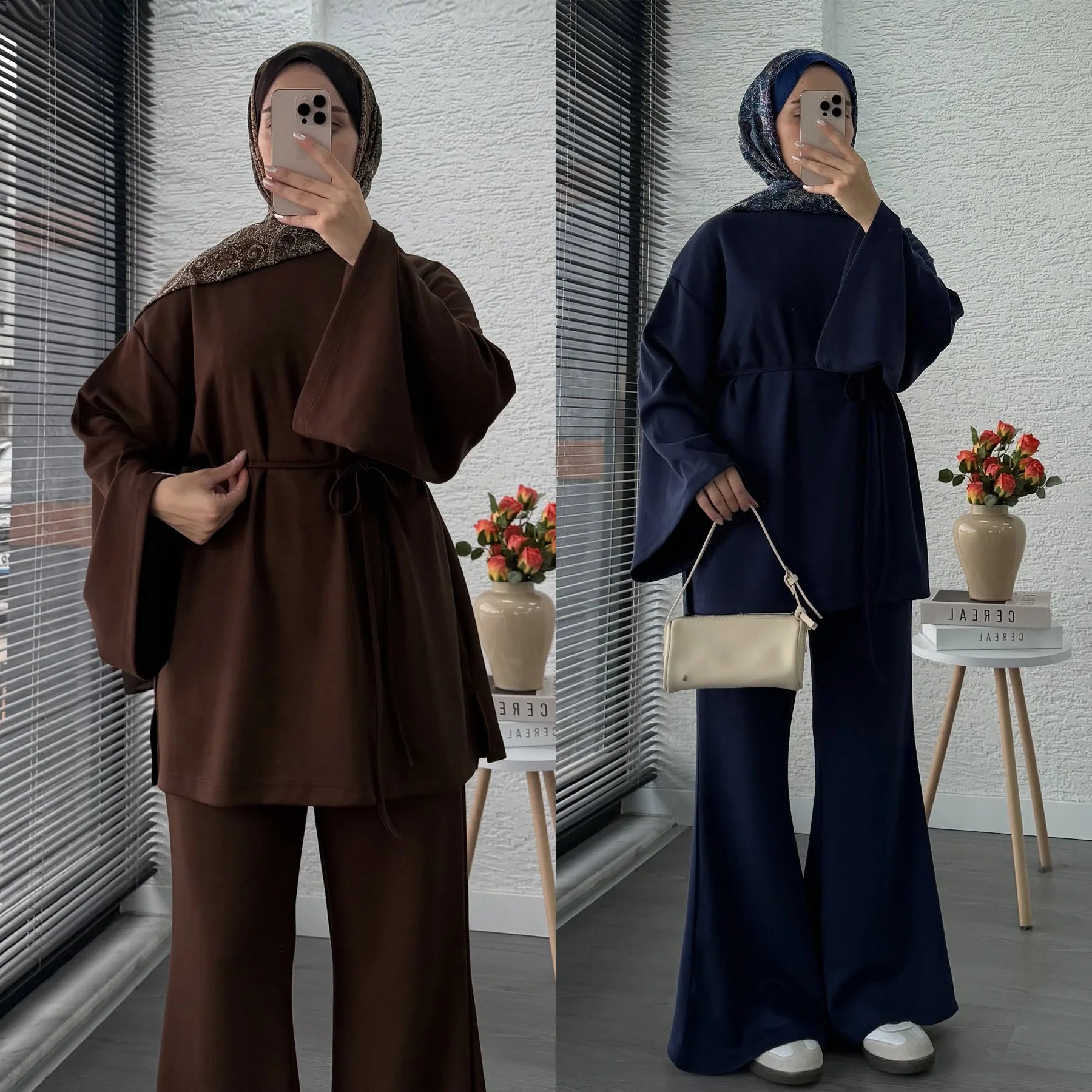 Navy Blue Islamic Two Piece Set