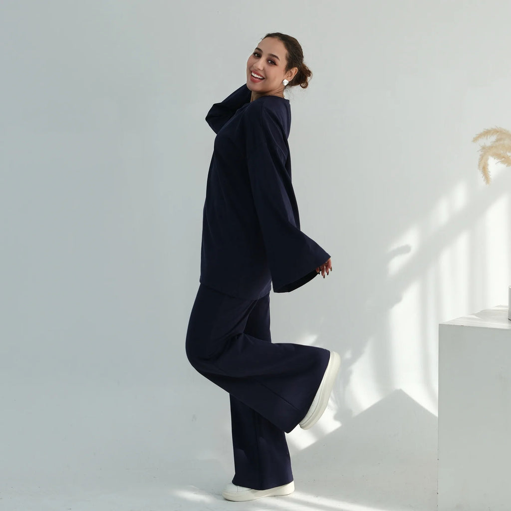 Navy Blue Islamic Two Piece Set