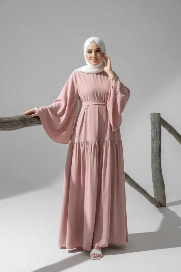 High Quality O-Neck Long Sleeved Abaya