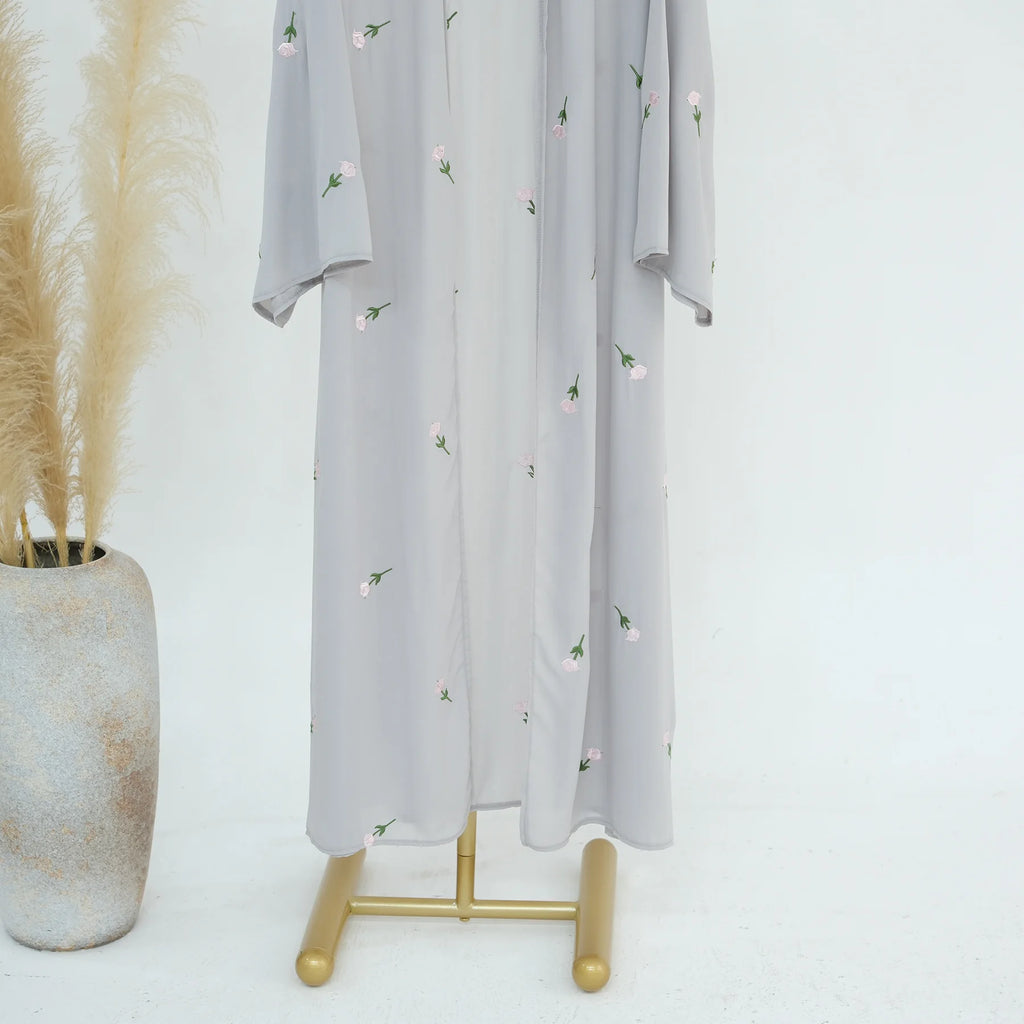 Light Gray Modest Islamic Two Piece Set