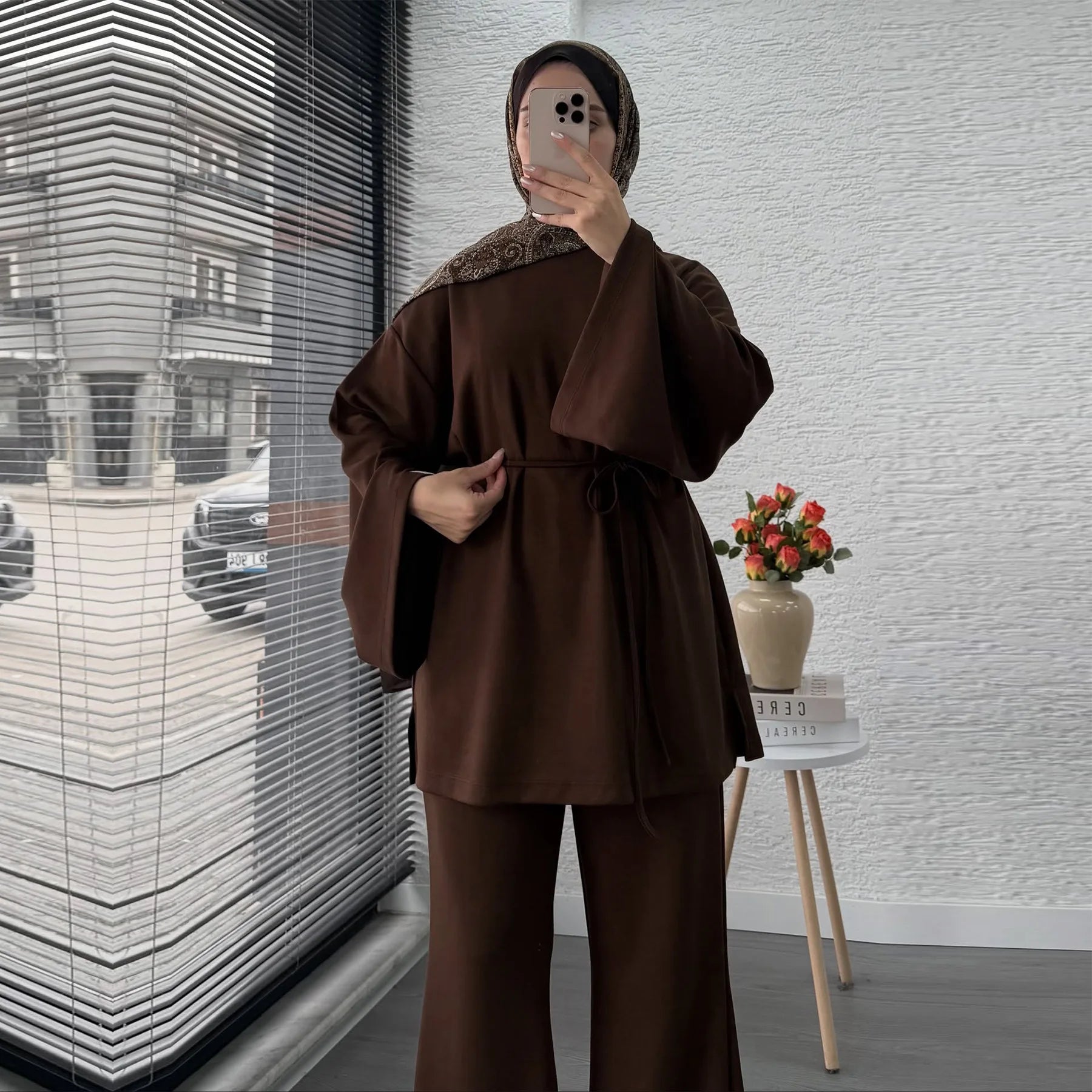 Navy Blue Islamic Two Piece Set