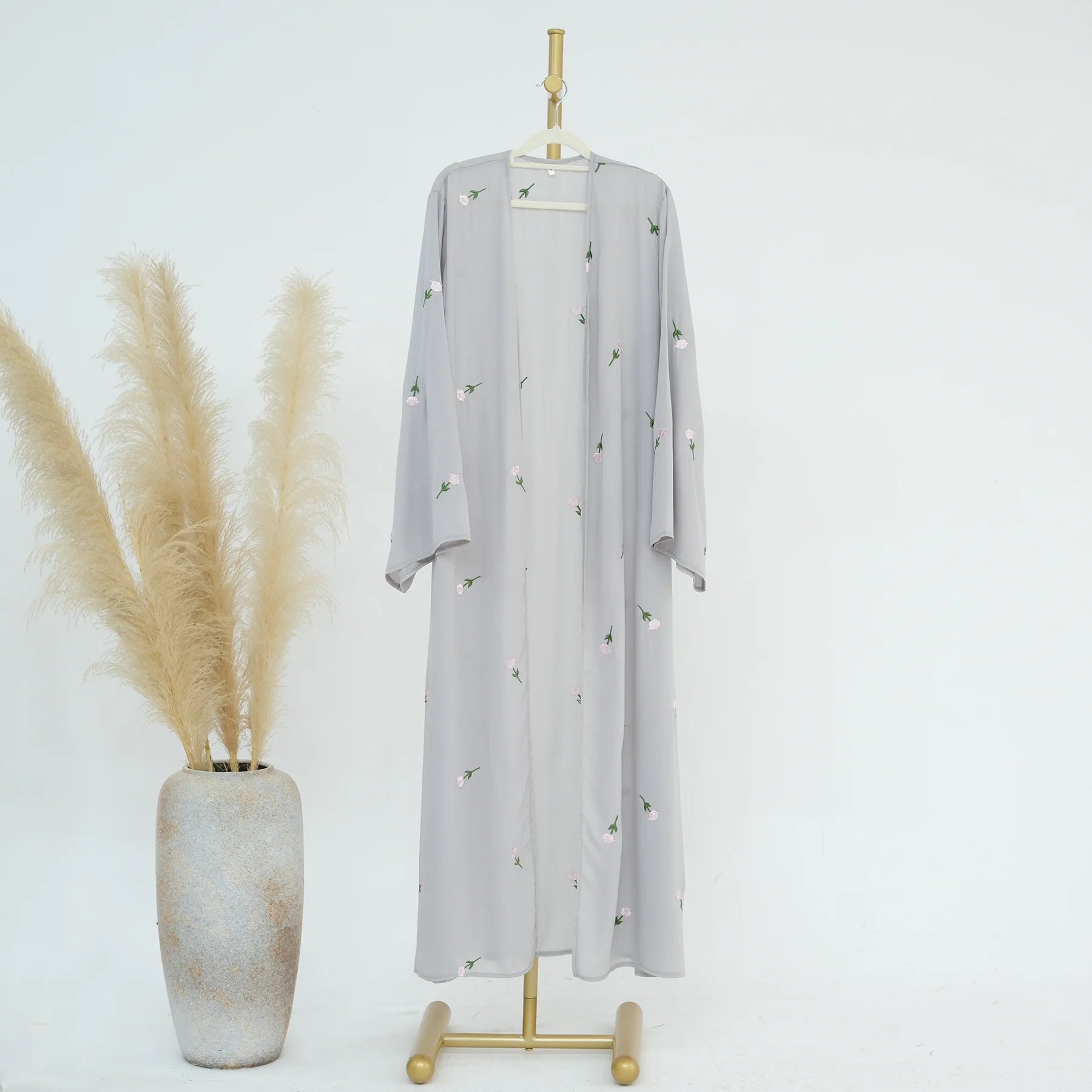 Light Gray Modest Islamic Two Piece Set