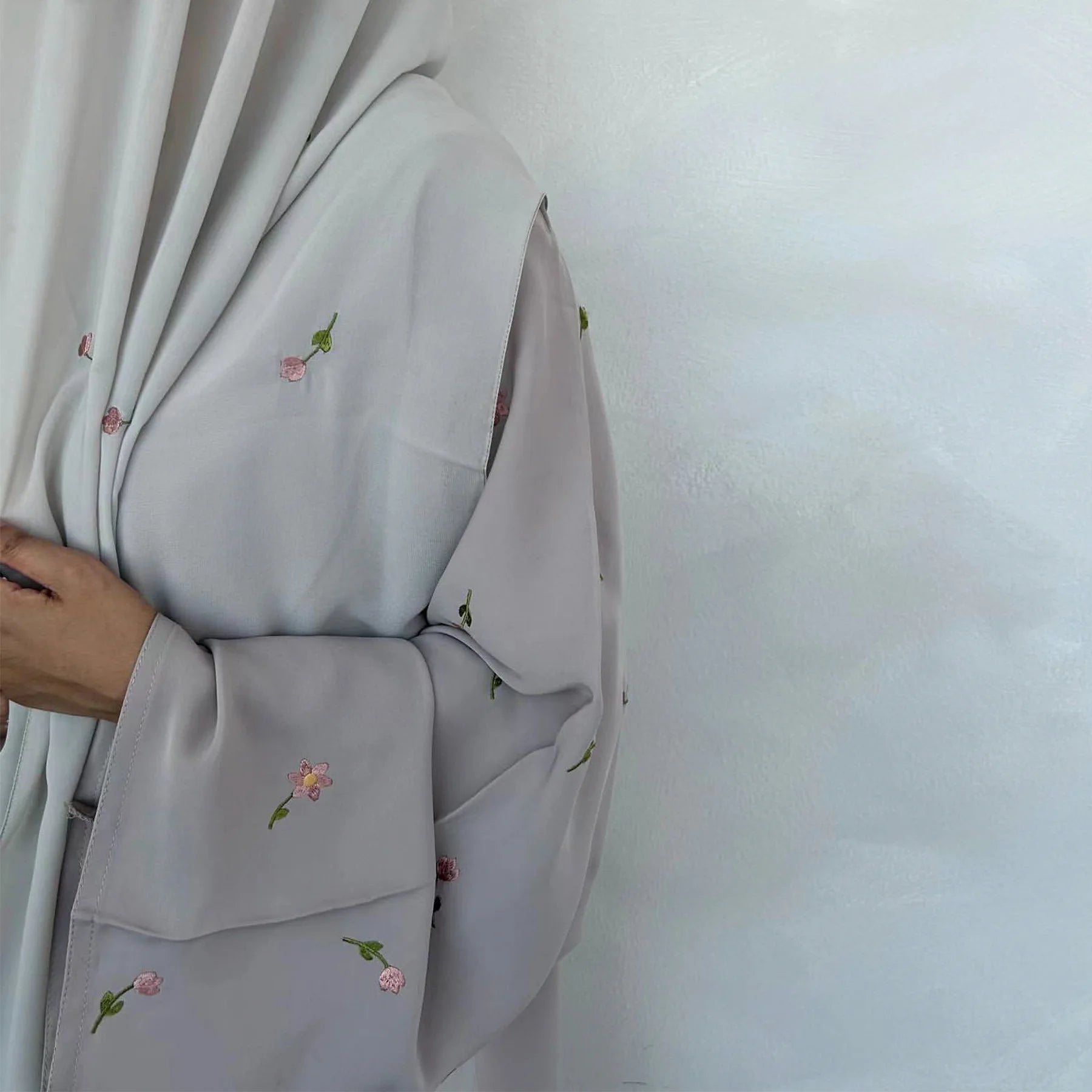 Light Gray Modest Islamic Two Piece Set