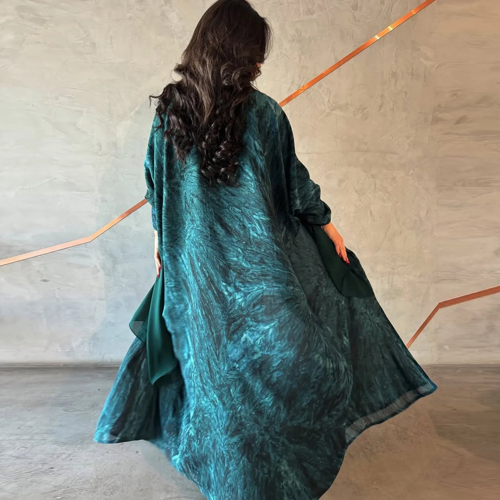 Modest Open Abaya with Headscarf