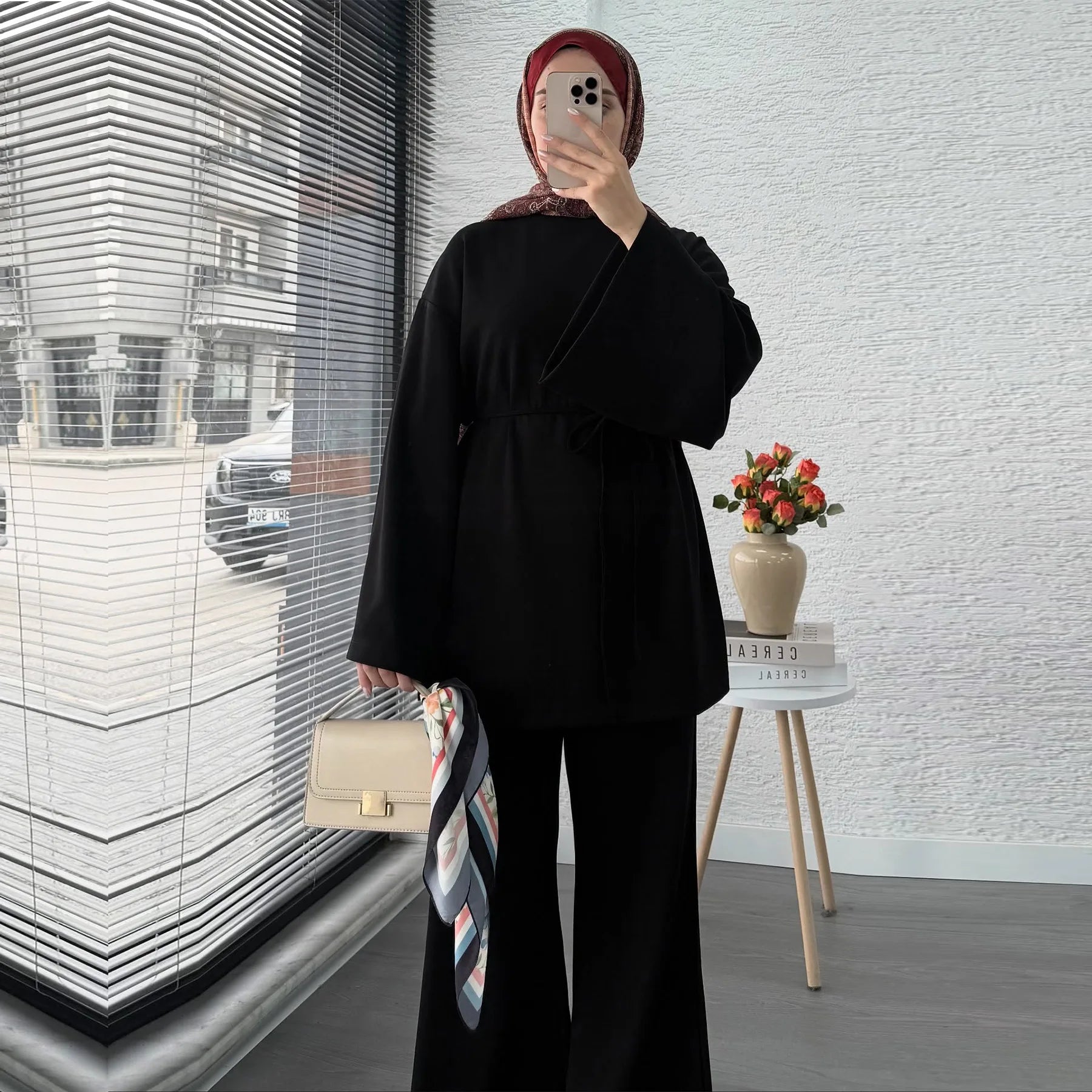 Navy Blue Islamic Two Piece Set