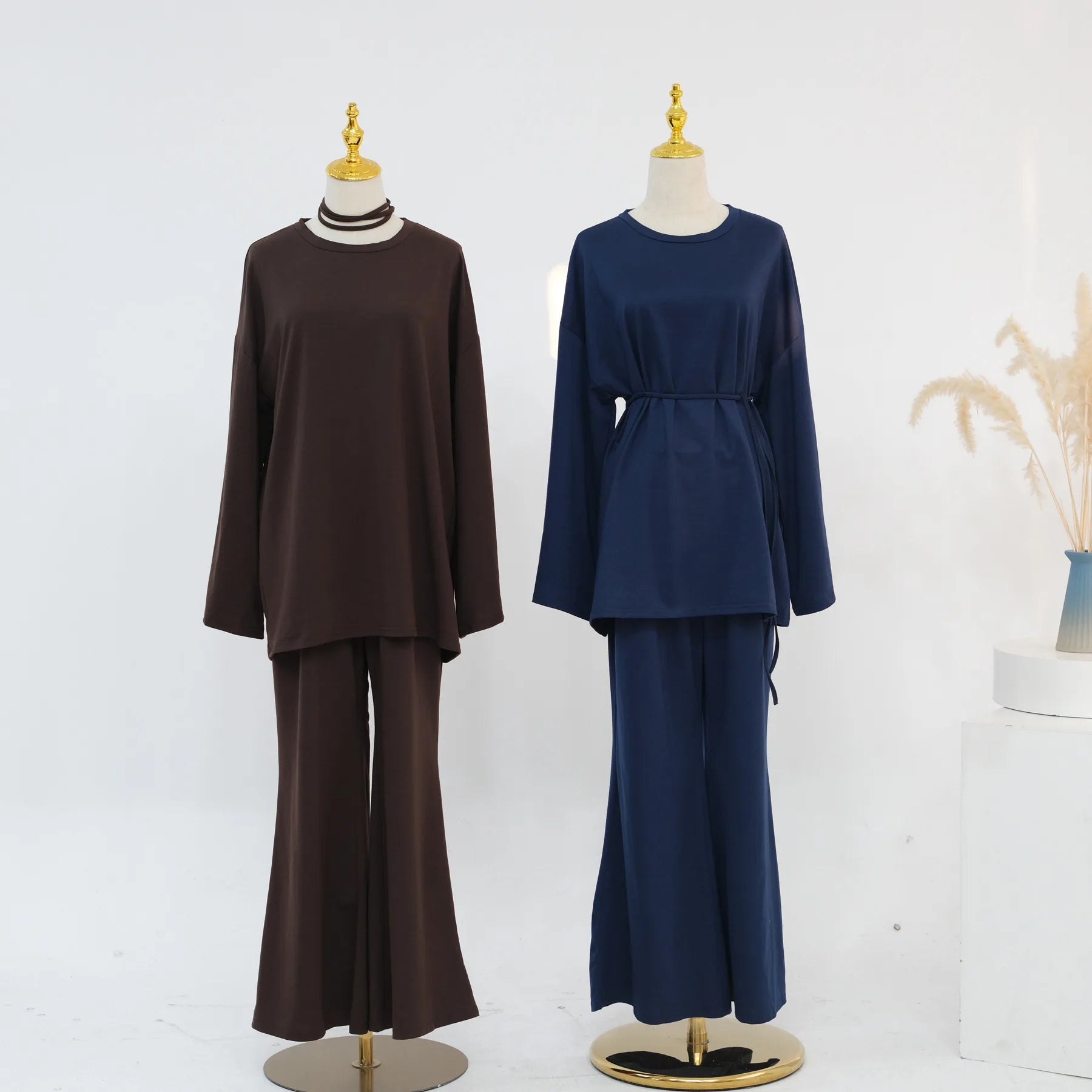 Navy Blue Islamic Two Piece Set
