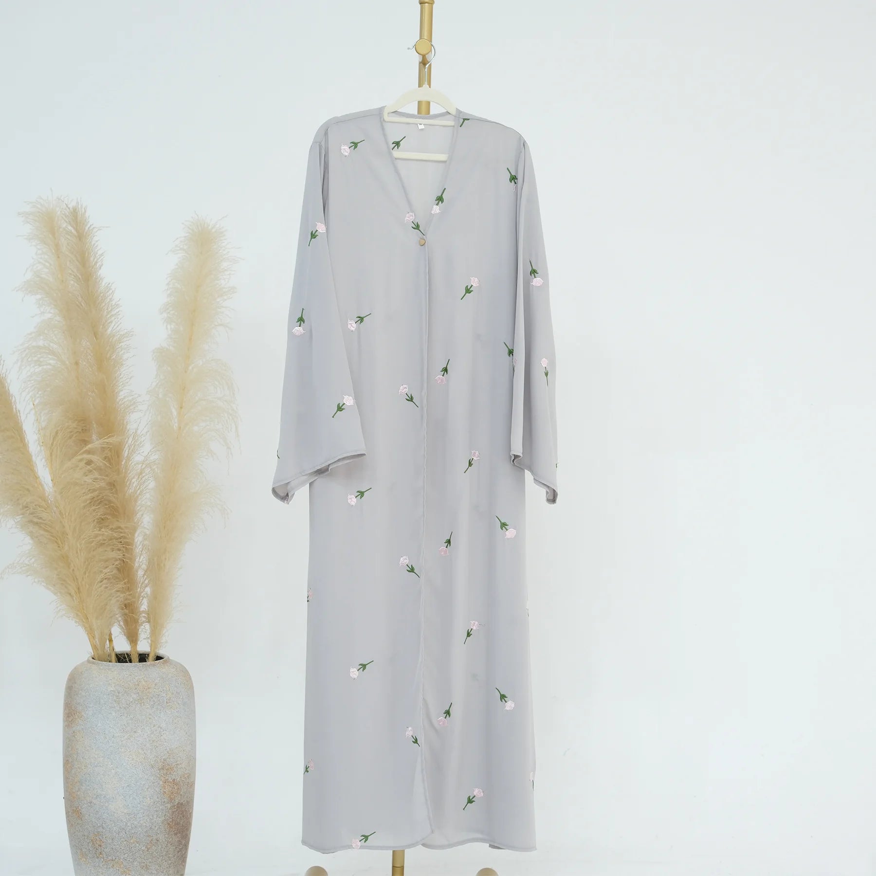 Light Gray Modest Islamic Two Piece Set