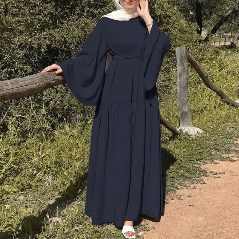 High Quality O-Neck Long Sleeved Abaya