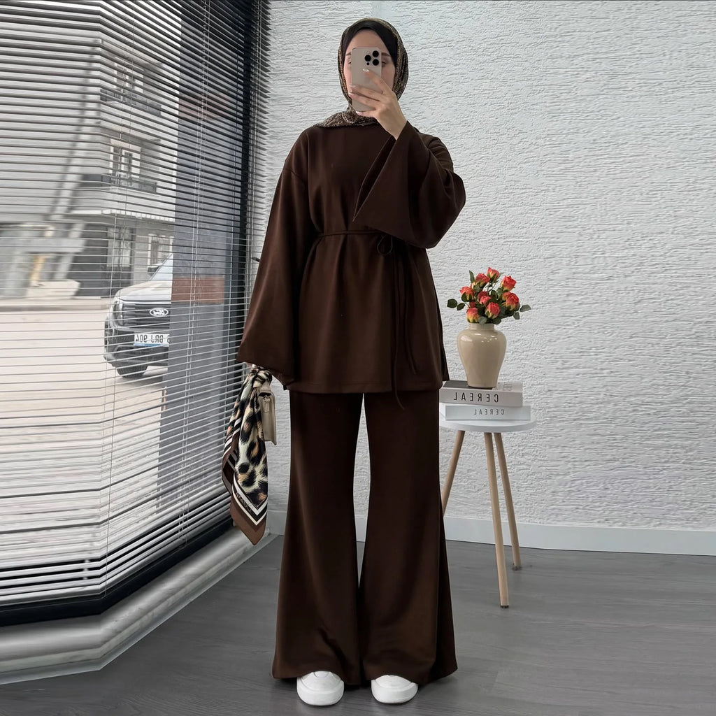 Navy Blue Islamic Two Piece Set