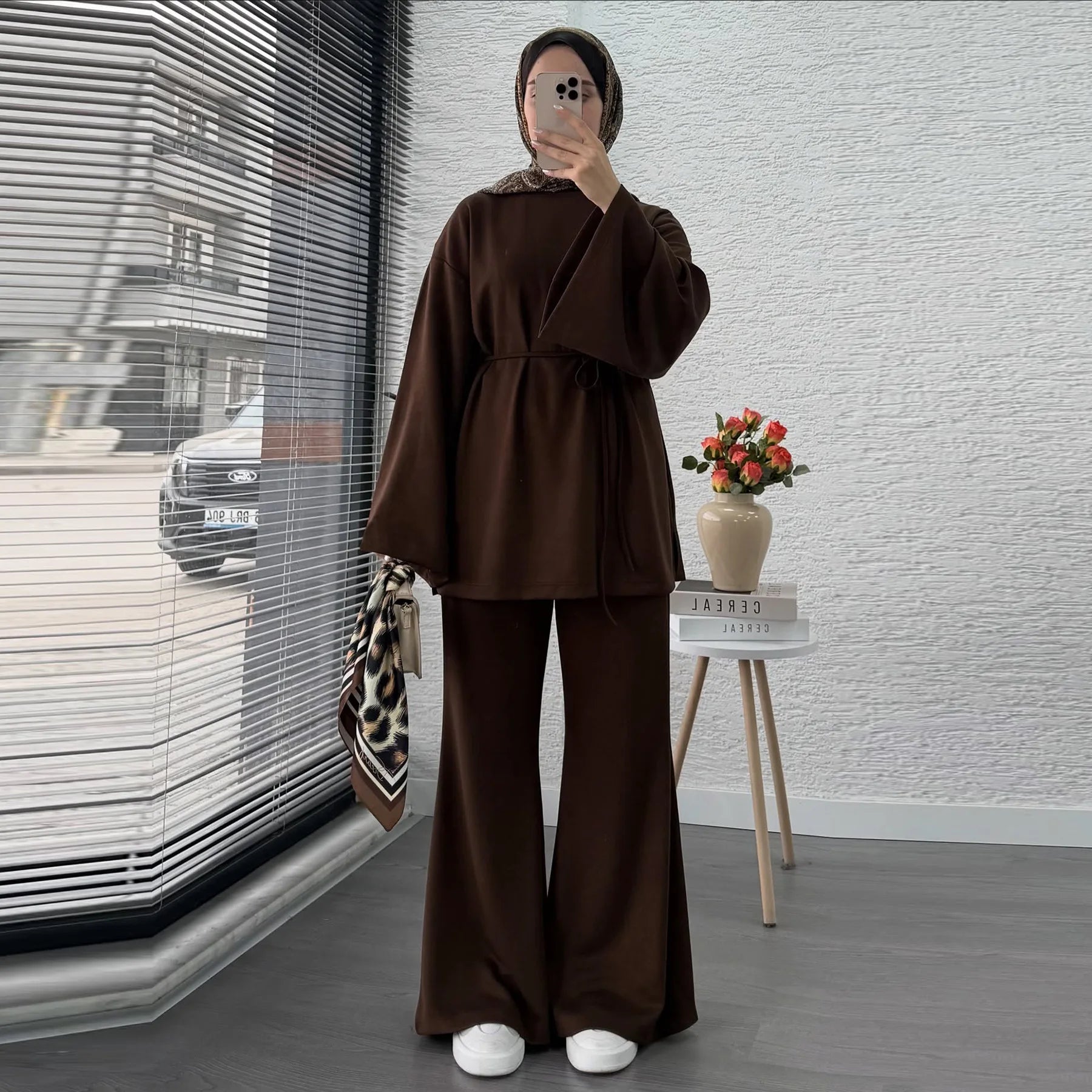 Navy Blue Islamic Two Piece Set