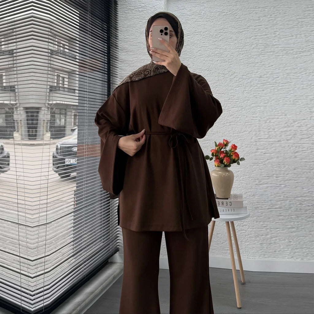 Navy Blue Islamic Two Piece Set