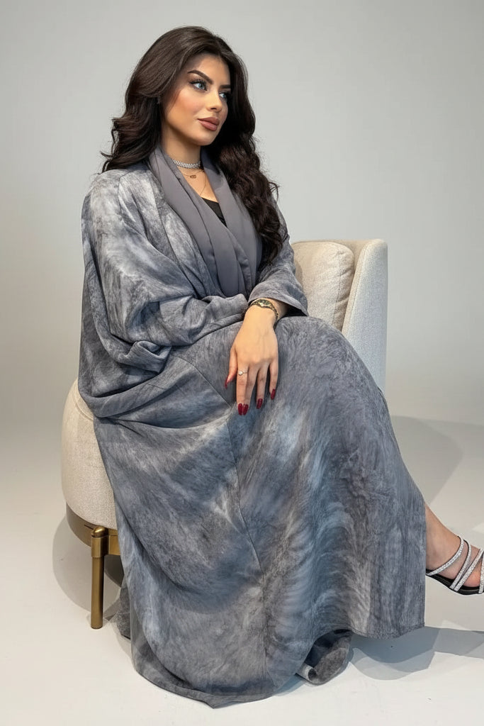 Modest Open Abaya with Headscarf