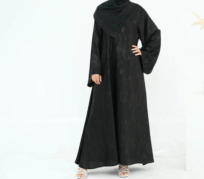 Multicolor Modest Loose Elegant Textured Robe with Wide Sleeves