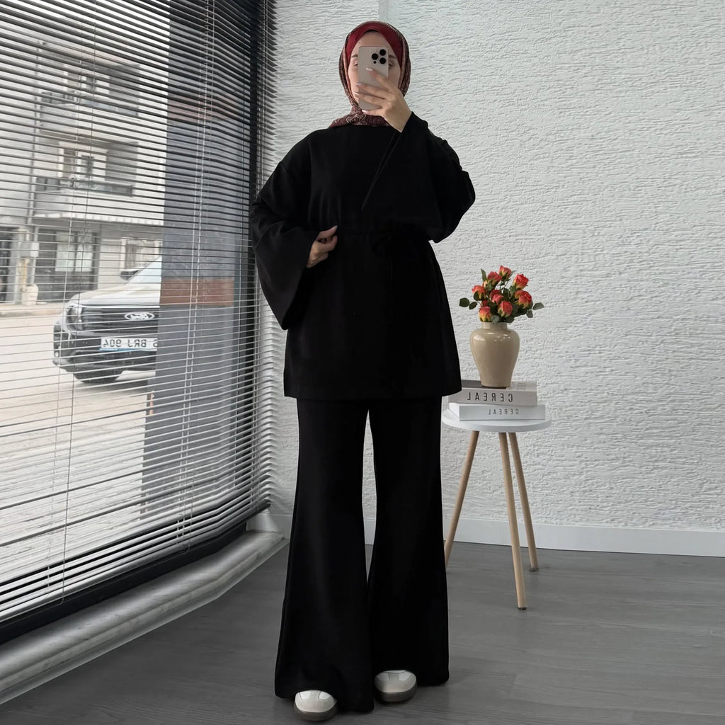 Navy Blue Islamic Two Piece Set