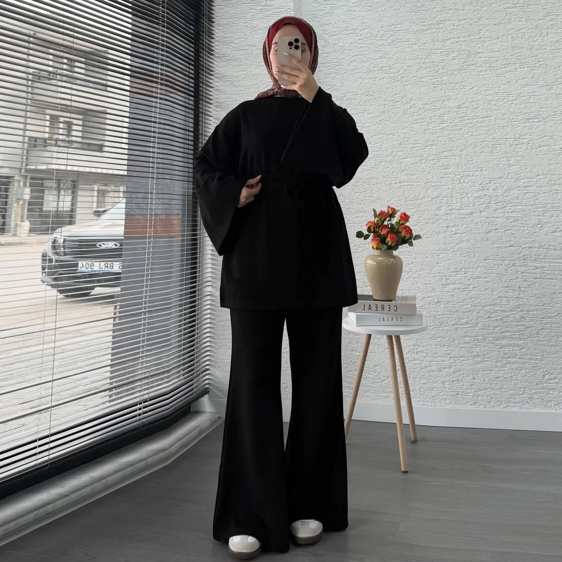 Navy Blue Islamic Two Piece Set