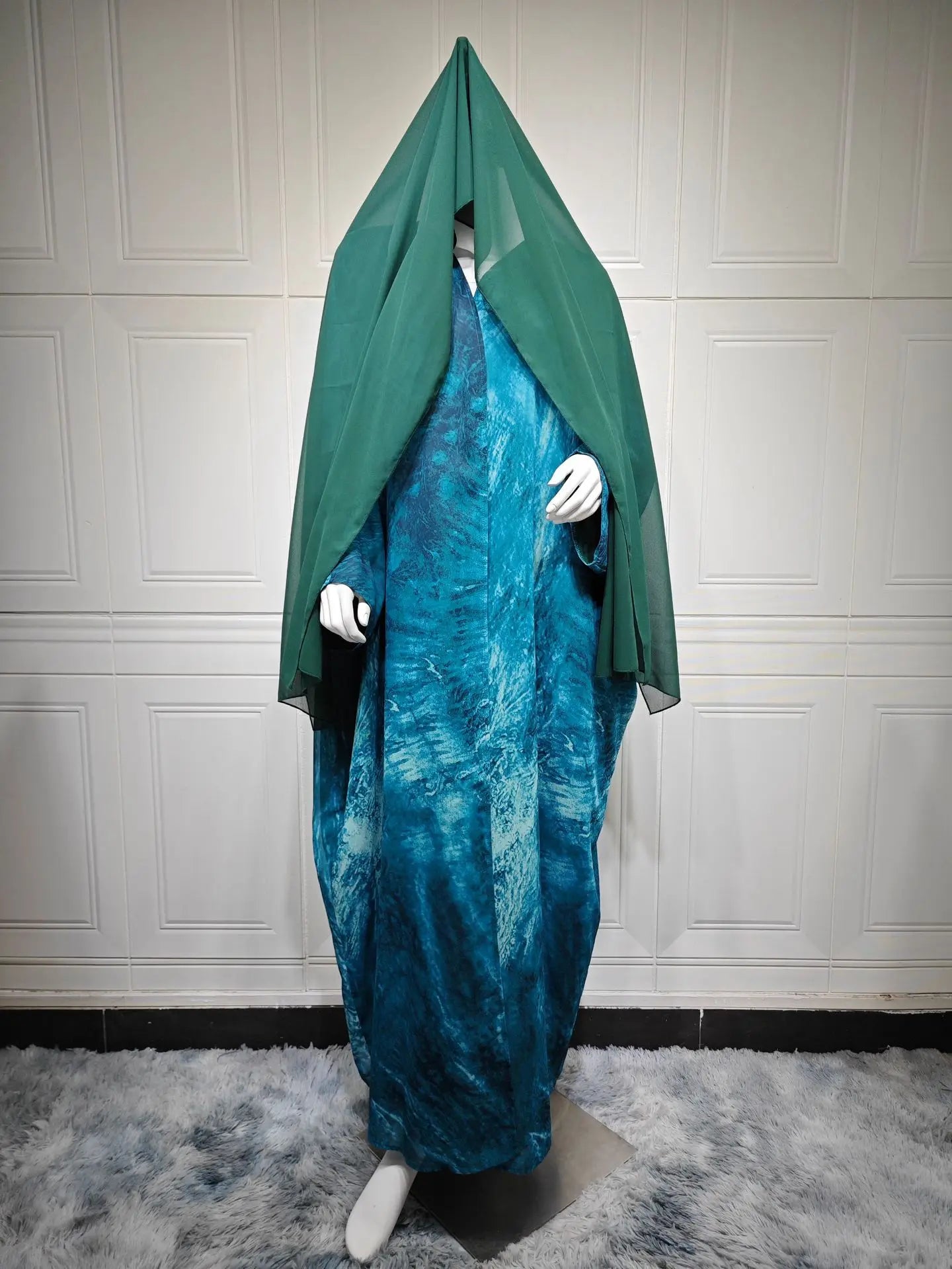 Modest Open Abaya with Headscarf