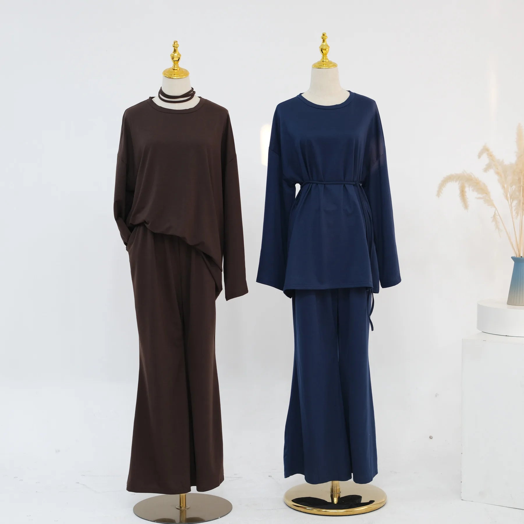 Navy Blue Islamic Two Piece Set