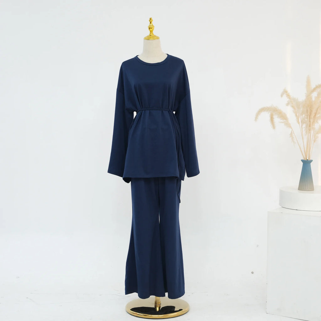 Navy Blue Islamic Two Piece Set