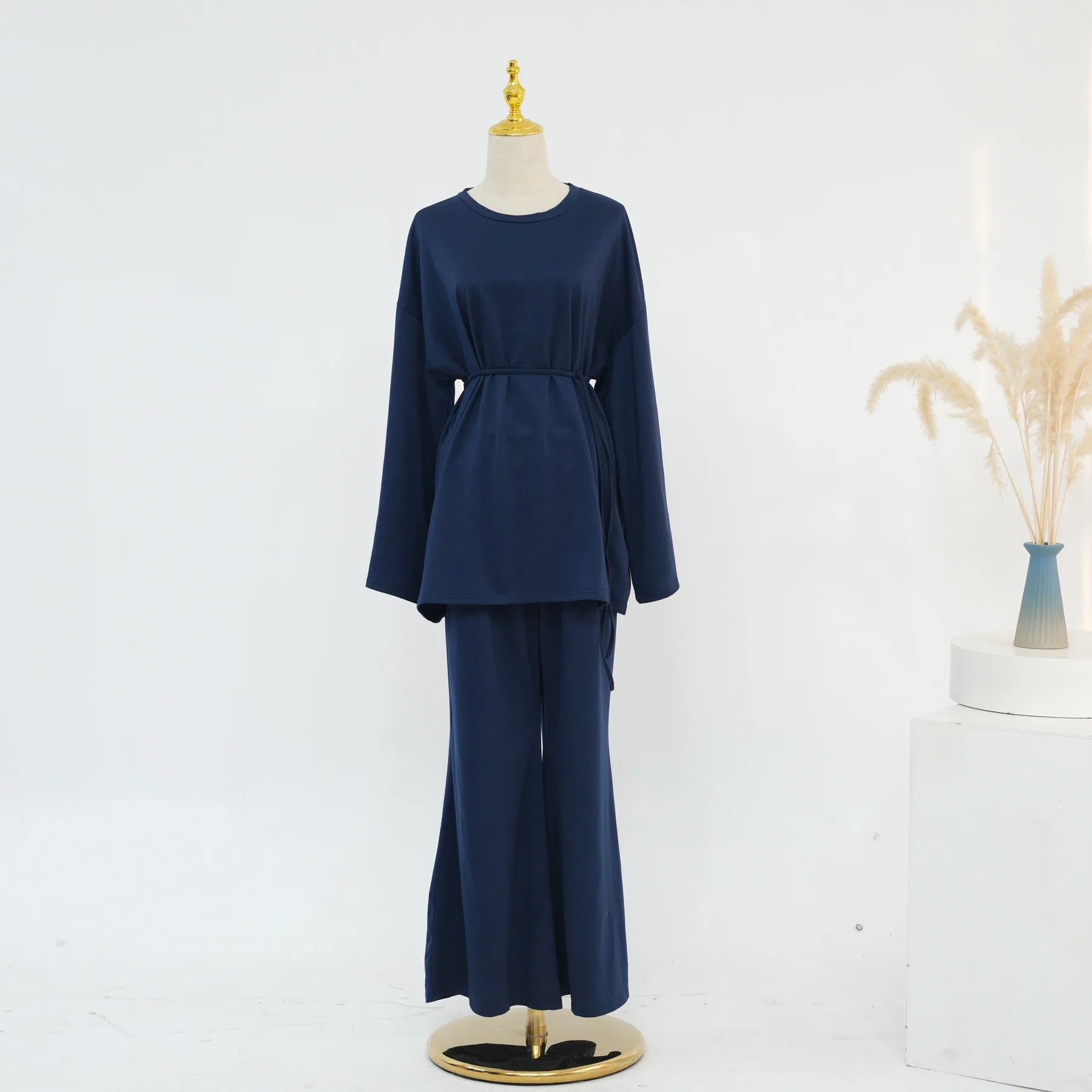 Navy Blue Islamic Two Piece Set