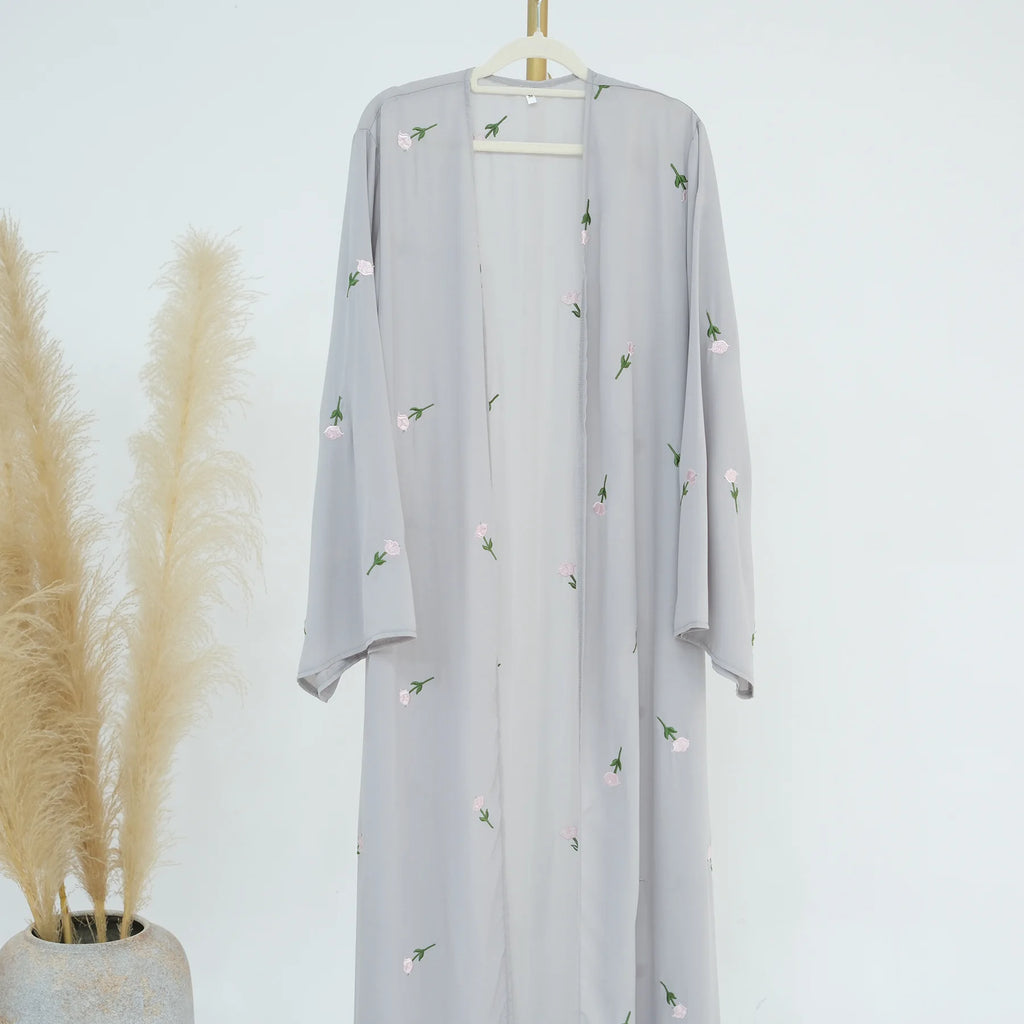 Light Gray Modest Islamic Two Piece Set