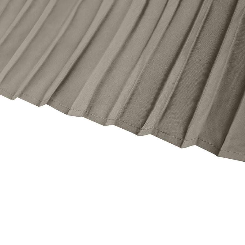 Pleated Patchwork Dress Long Robe