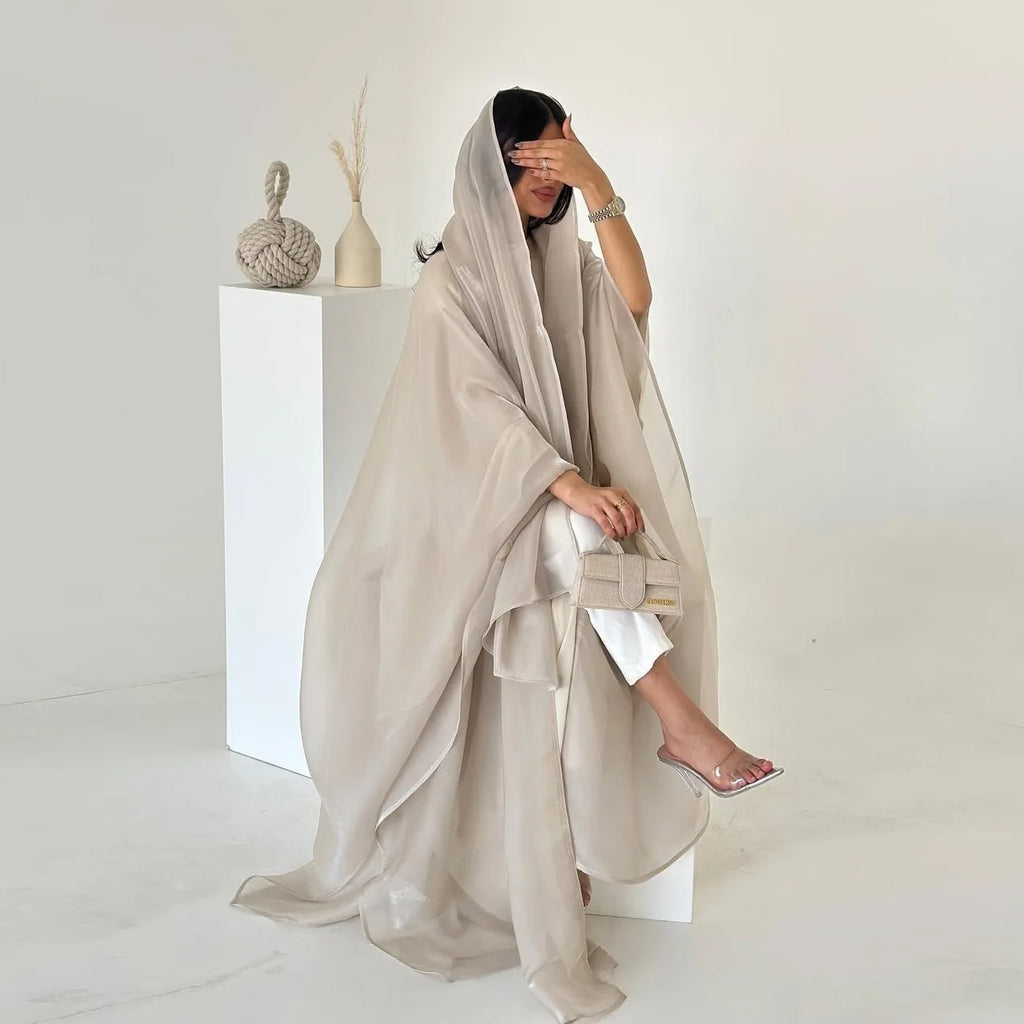 Abaya Cardigan Dresses Scarf Silky