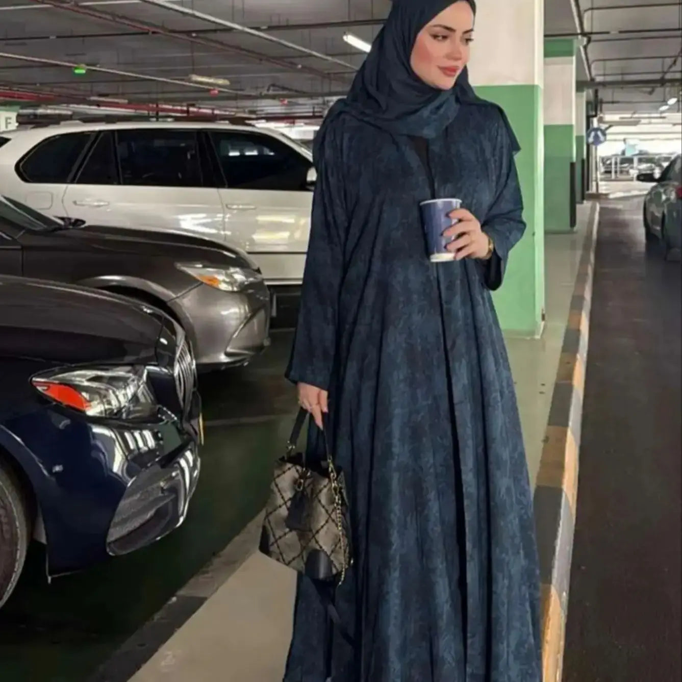 Loose Long-Sleeved Abaya with a Headscarf