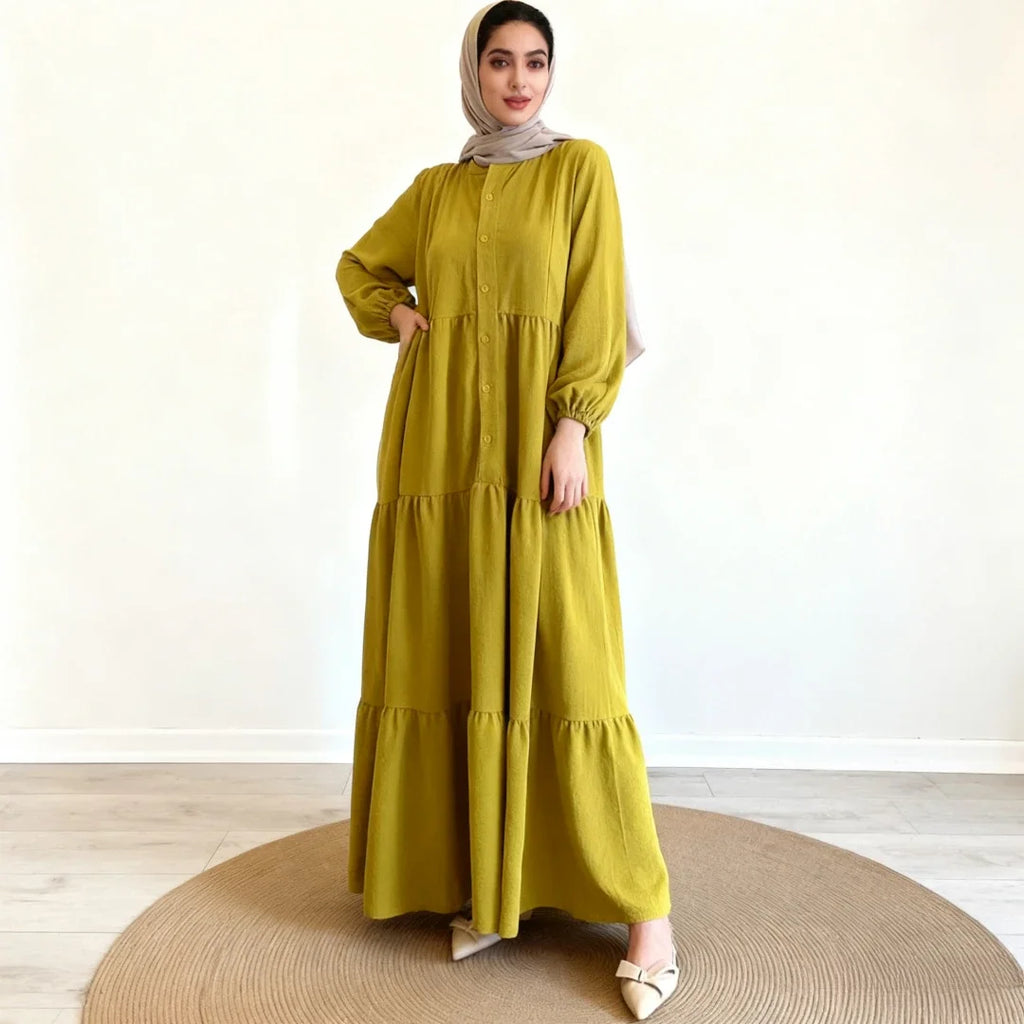 Abaya Solid Single Breasted