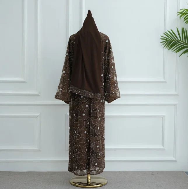 Flower Abaya Muslim Cardigan