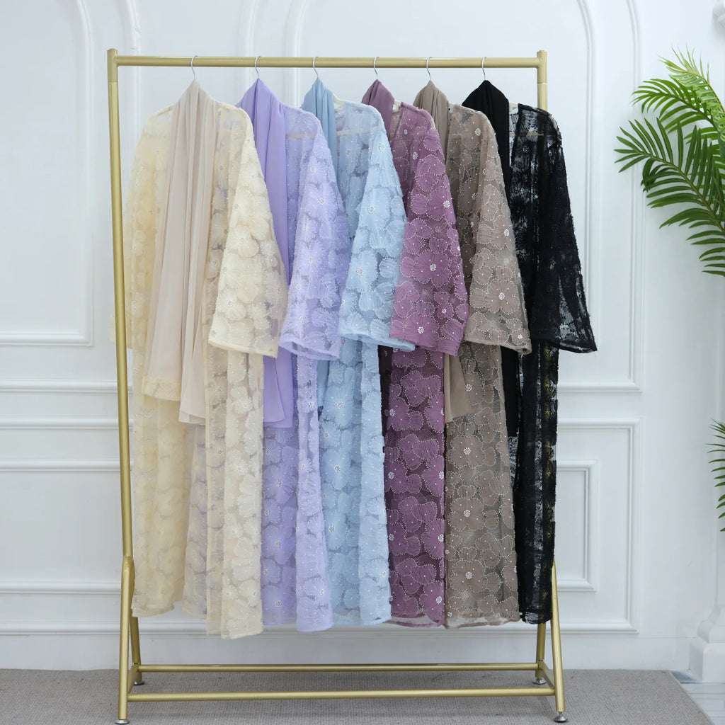 Flower Abaya Muslim Cardigan