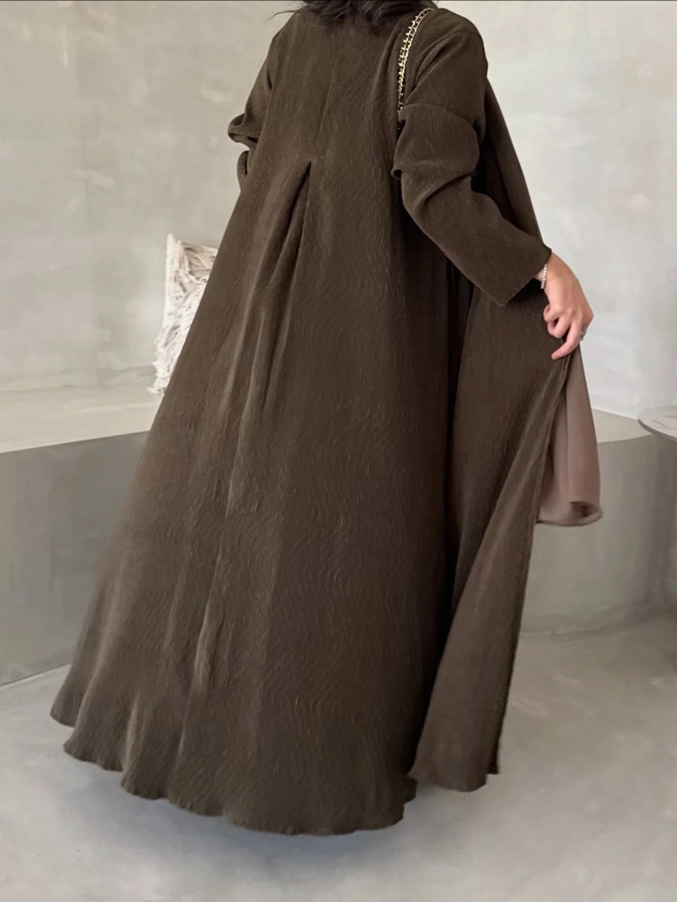 Jilbabs Open Front Abaya+Hajib 2pcs