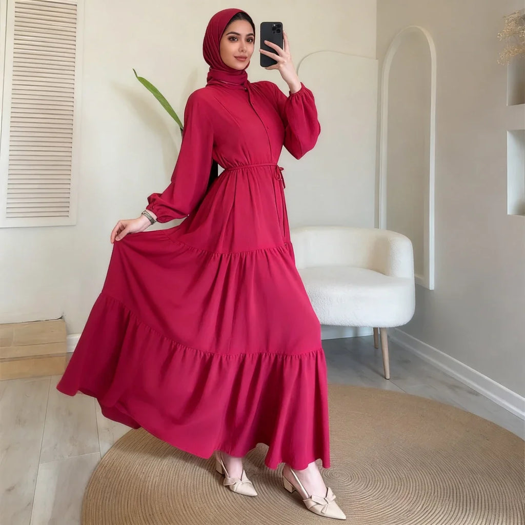 Abaya Solid Single Breasted