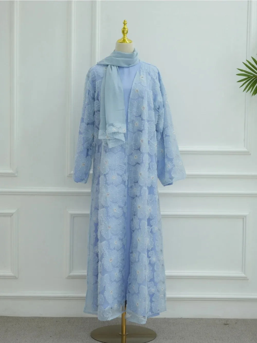 Flower Abaya Muslim Cardigan