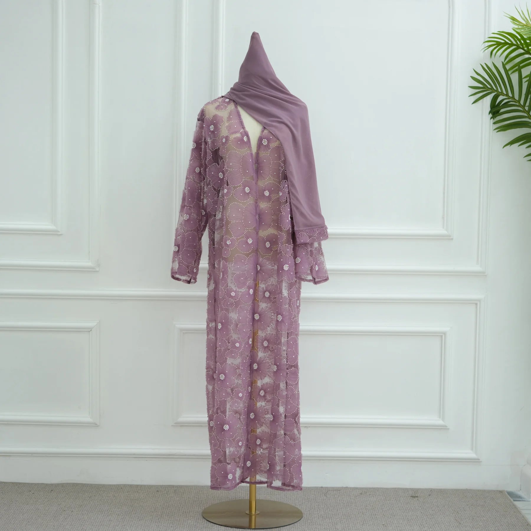 Flower Abaya Muslim Cardigan