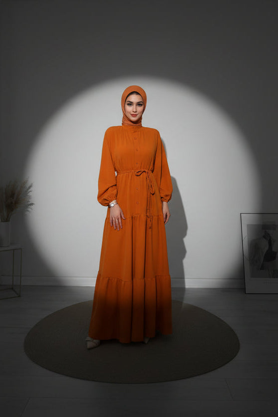 Abaya Solid Single Breasted