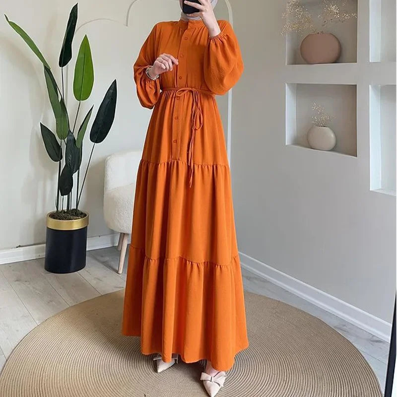 Abaya Solid Single Breasted