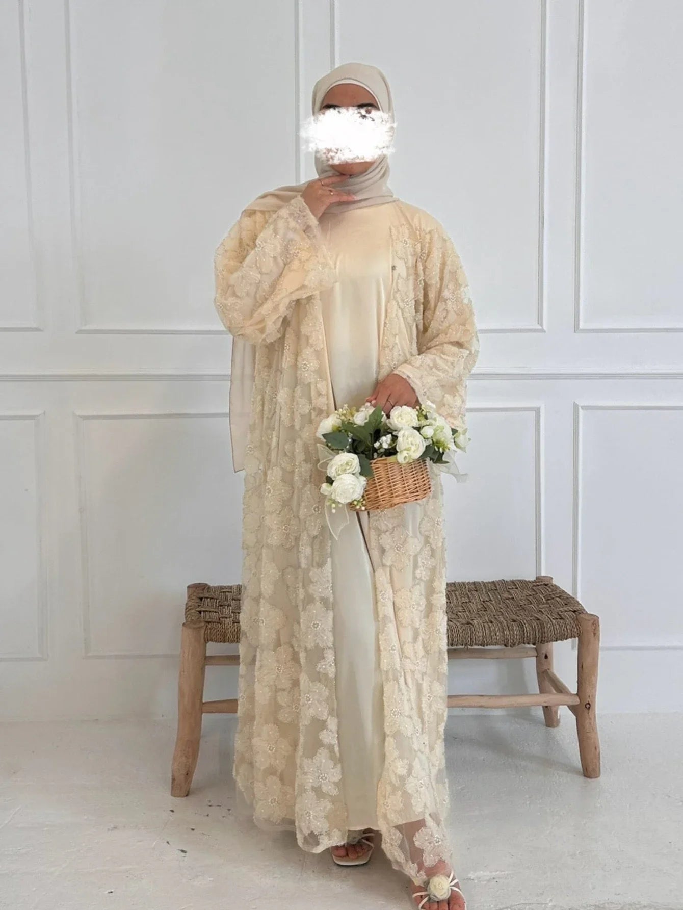 Flower Abaya Muslim Cardigan