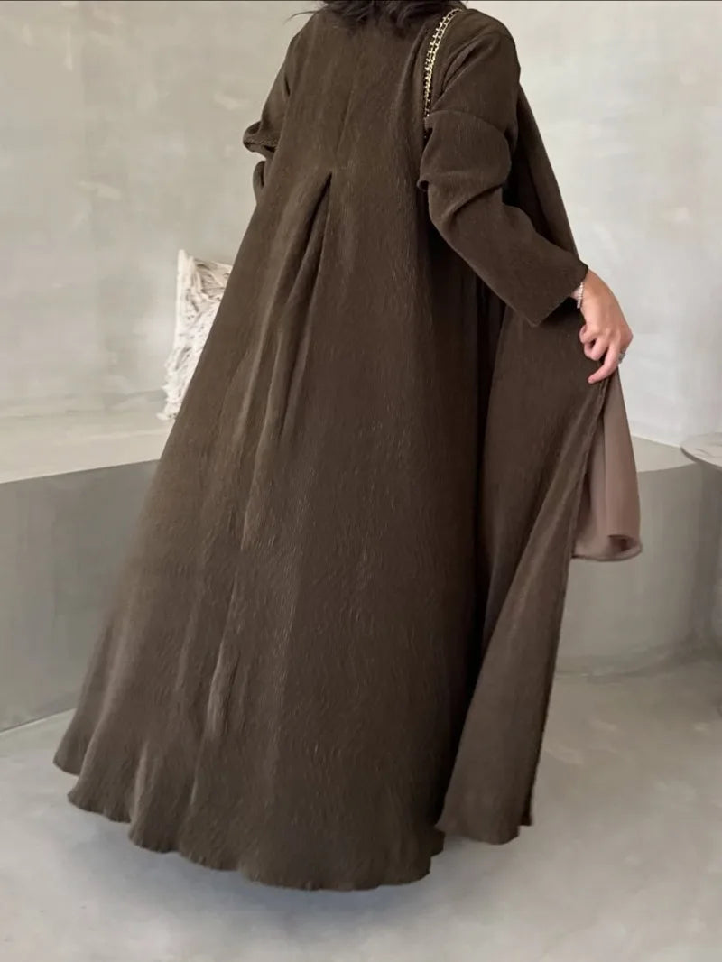 Jilbabs Open Front Abaya+Hajib 2pcs