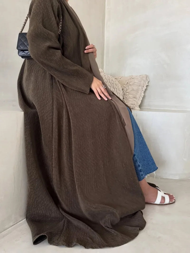 Jilbabs Open Front Abaya+Hajib 2pcs