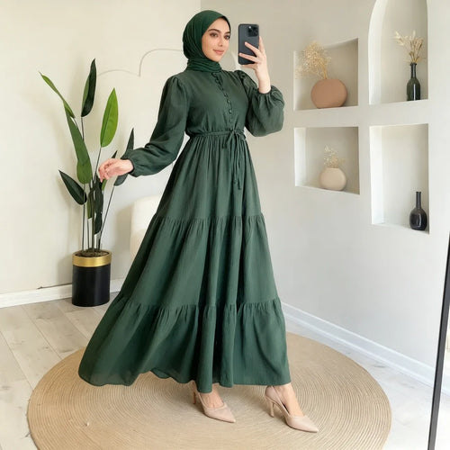 Abaya Solid Single Breasted