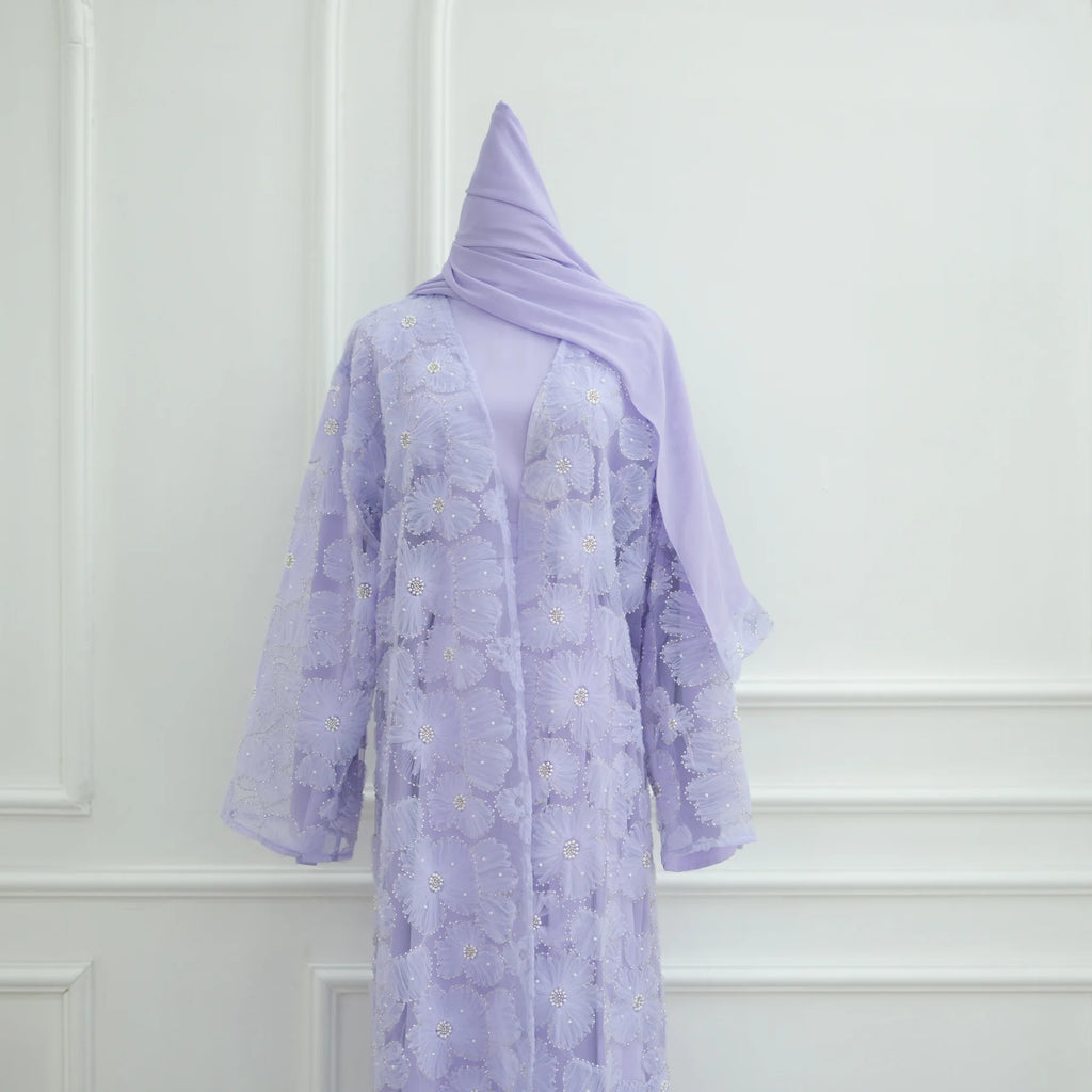 Flower Abaya Muslim Cardigan