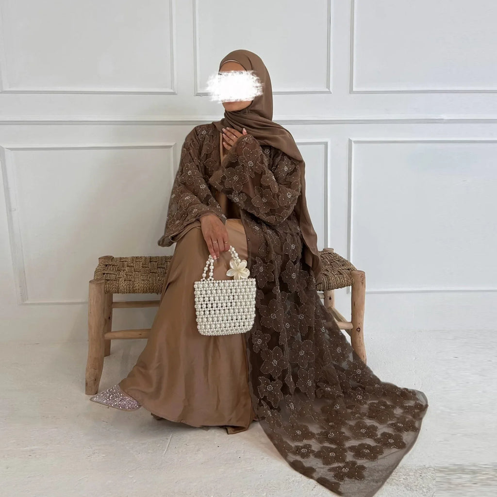 Flower Abaya Muslim Cardigan