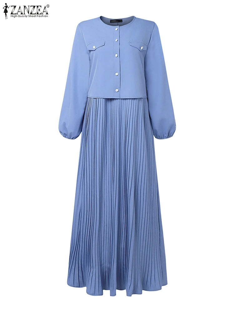 Sundress Patchwork Abaya Robe Femme