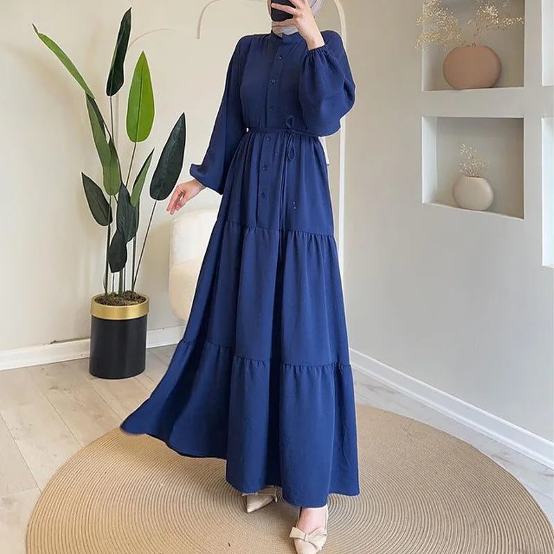 Abaya Solid Single Breasted