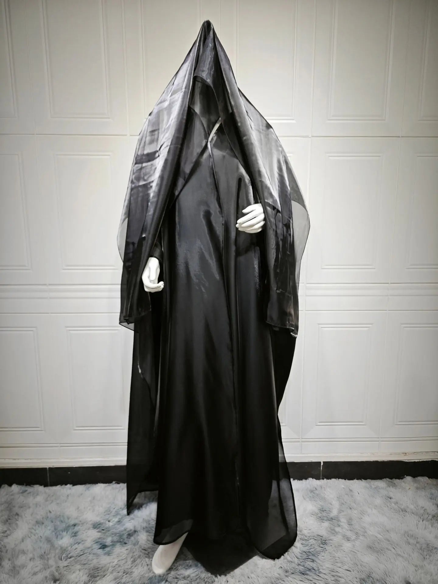 Abaya Cardigan Dresses Scarf Silky