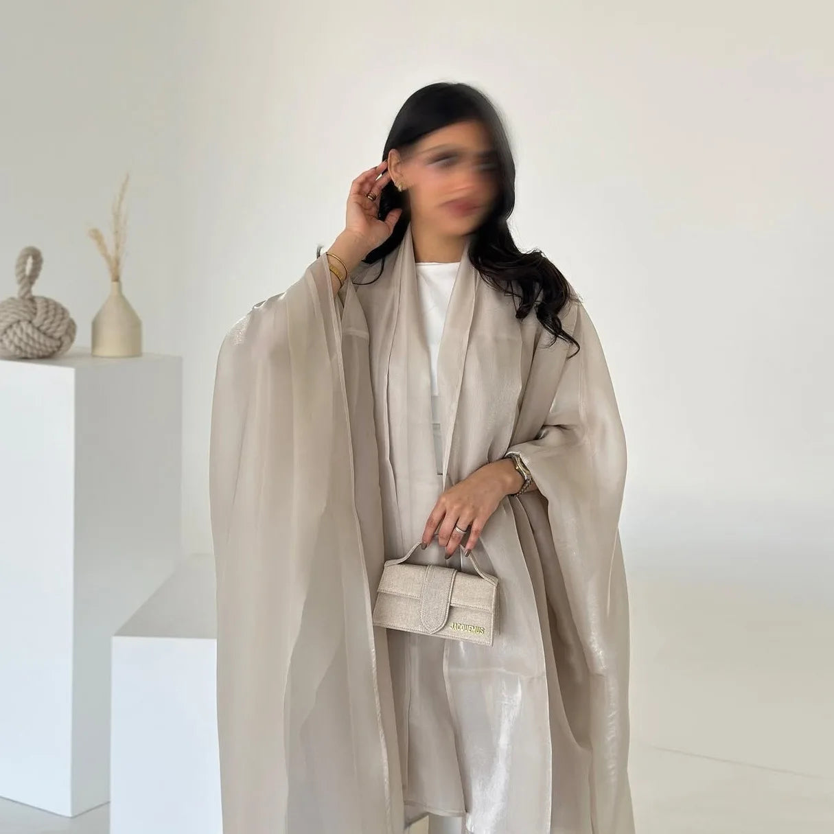 Abaya Cardigan Dresses Scarf Silky