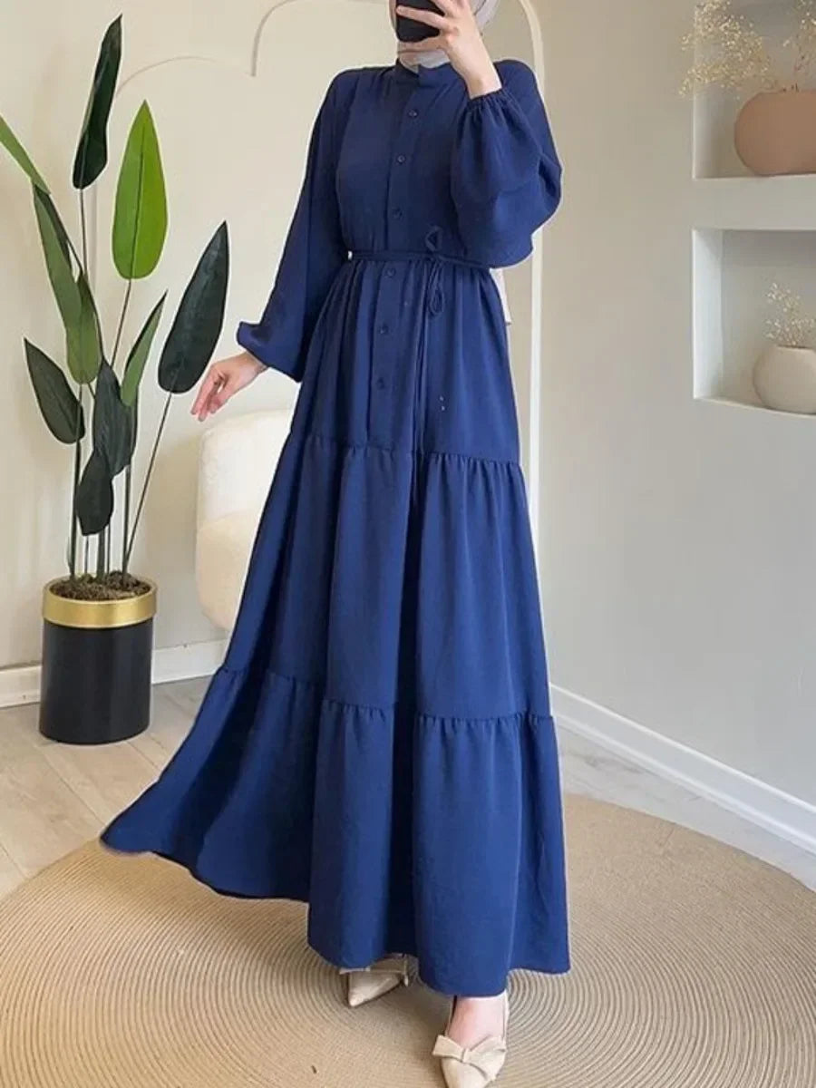 Abaya Solid Single Breasted